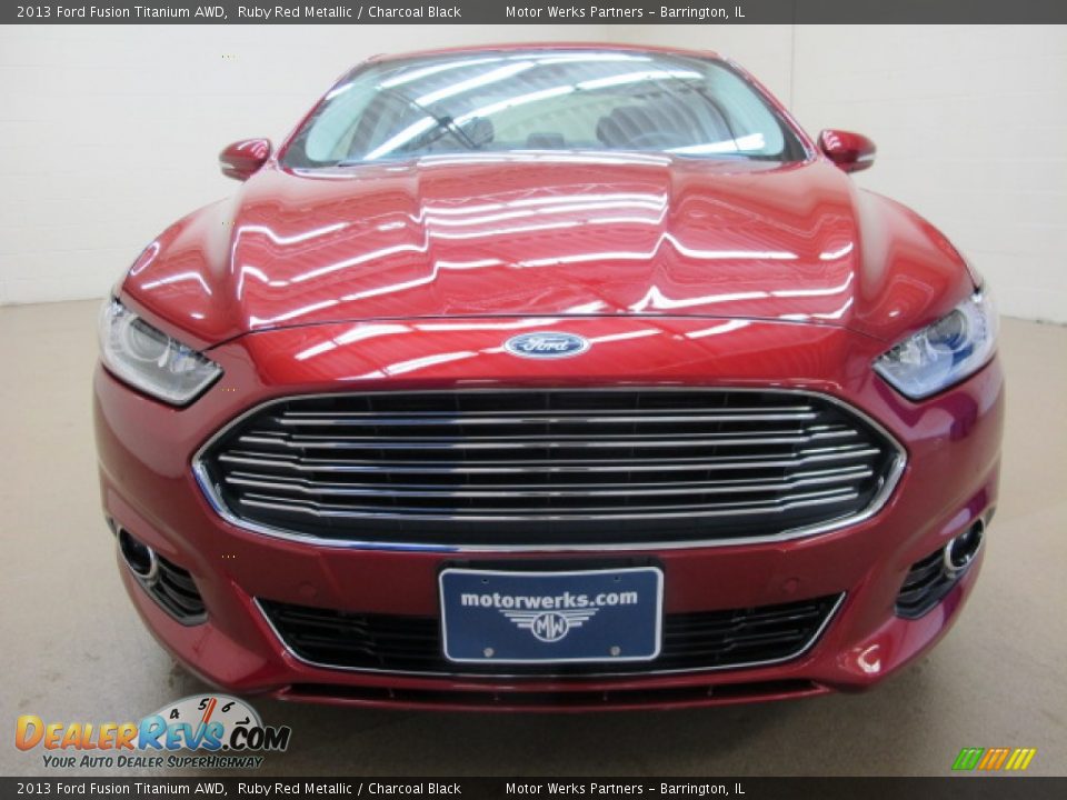 2013 Ford Fusion Titanium AWD Ruby Red Metallic / Charcoal Black Photo #2
