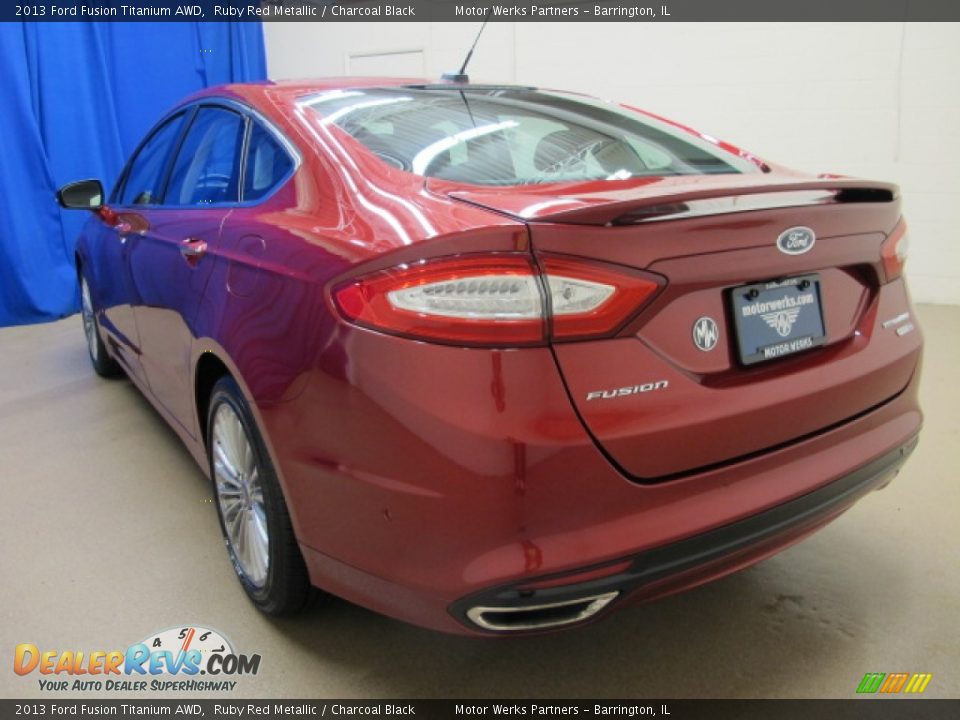 2013 Ford Fusion Titanium AWD Ruby Red Metallic / Charcoal Black Photo #5