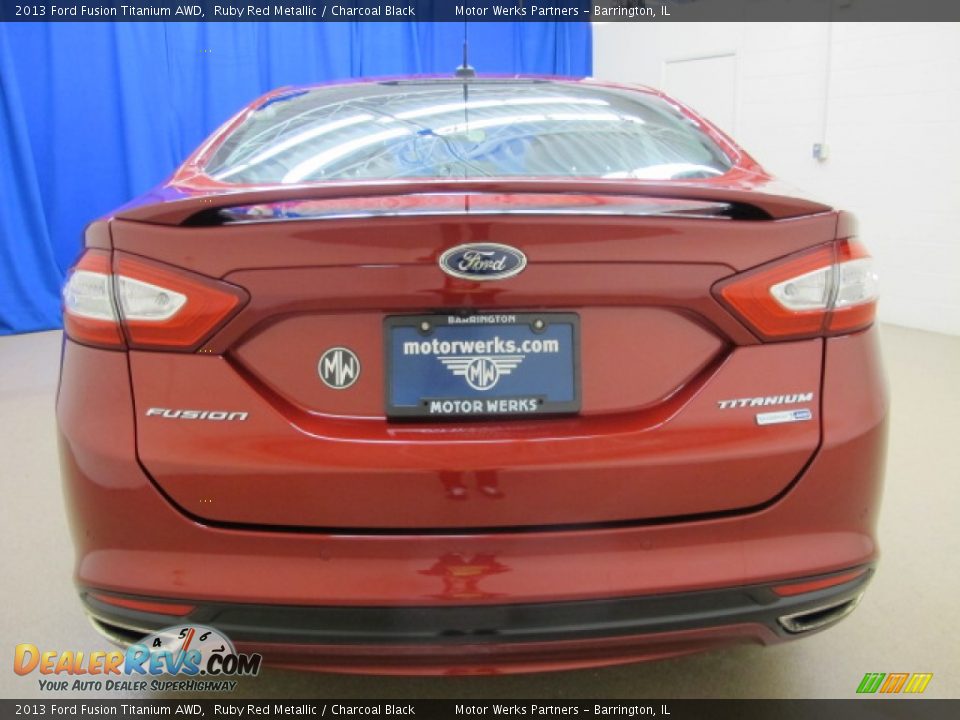 2013 Ford Fusion Titanium AWD Ruby Red Metallic / Charcoal Black Photo #6