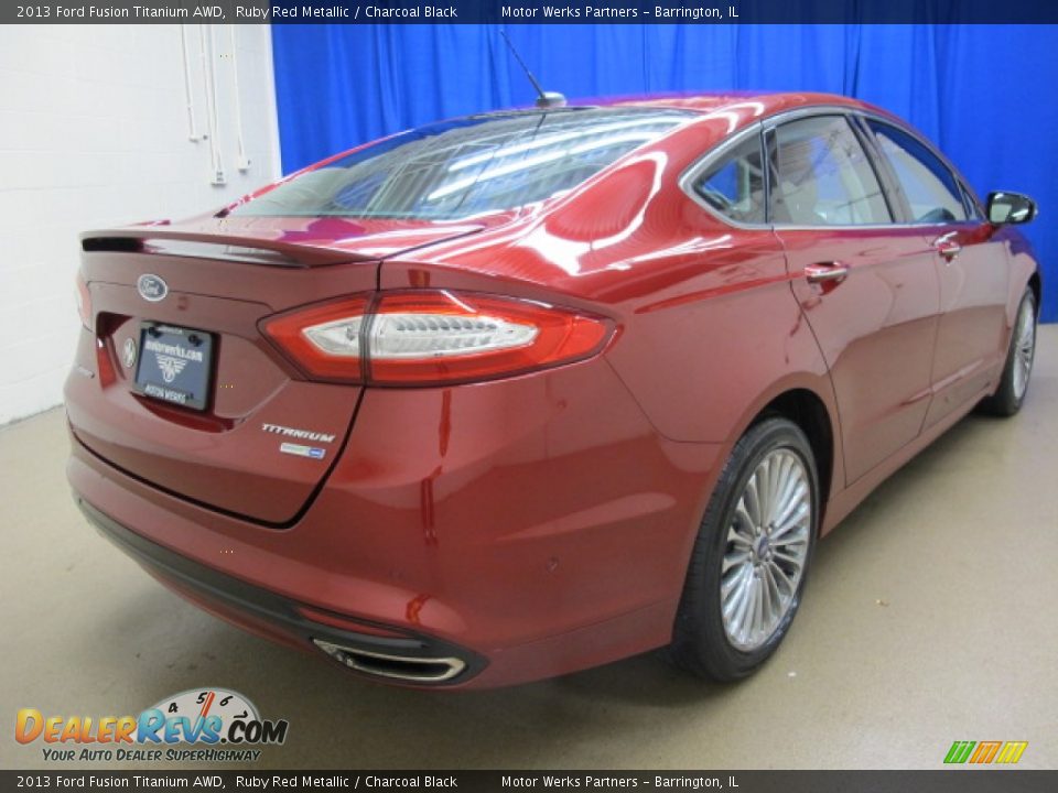 2013 Ford Fusion Titanium AWD Ruby Red Metallic / Charcoal Black Photo #7