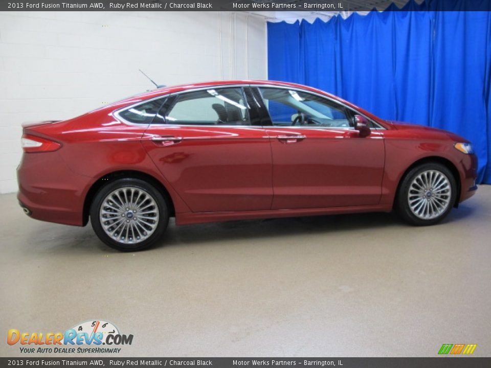 2013 Ford Fusion Titanium AWD Ruby Red Metallic / Charcoal Black Photo #8