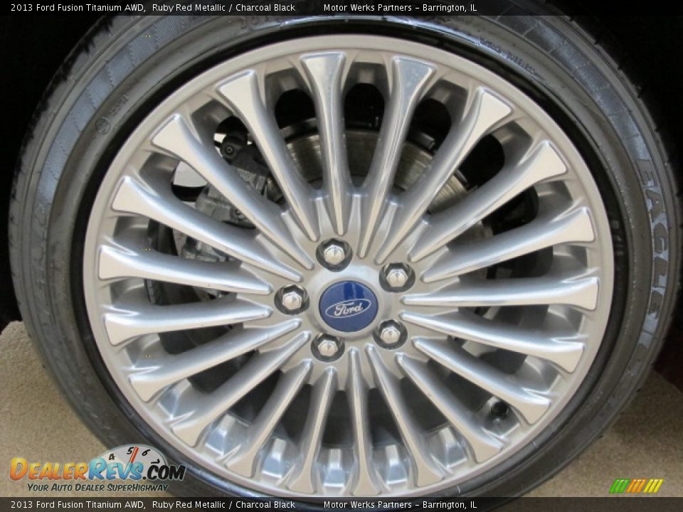 2013 Ford Fusion Titanium AWD Ruby Red Metallic / Charcoal Black Photo #11