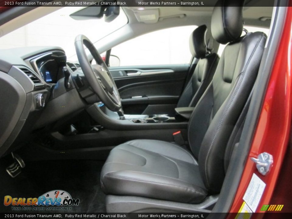 2013 Ford Fusion Titanium AWD Ruby Red Metallic / Charcoal Black Photo #15