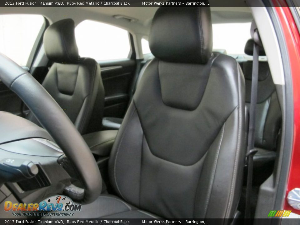 2013 Ford Fusion Titanium AWD Ruby Red Metallic / Charcoal Black Photo #16