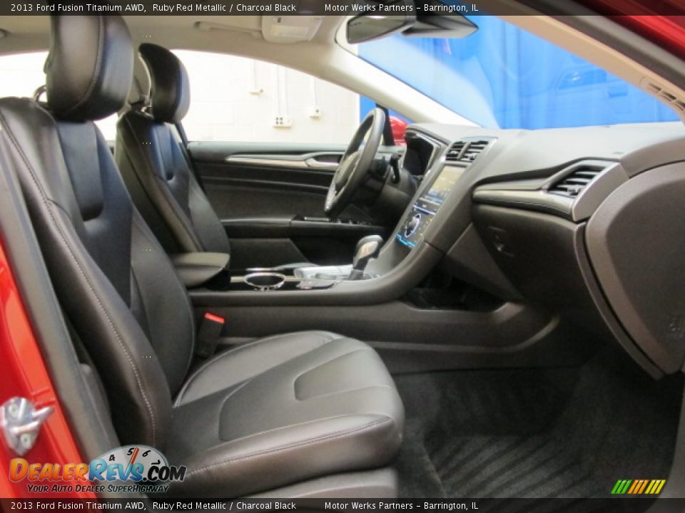 2013 Ford Fusion Titanium AWD Ruby Red Metallic / Charcoal Black Photo #21