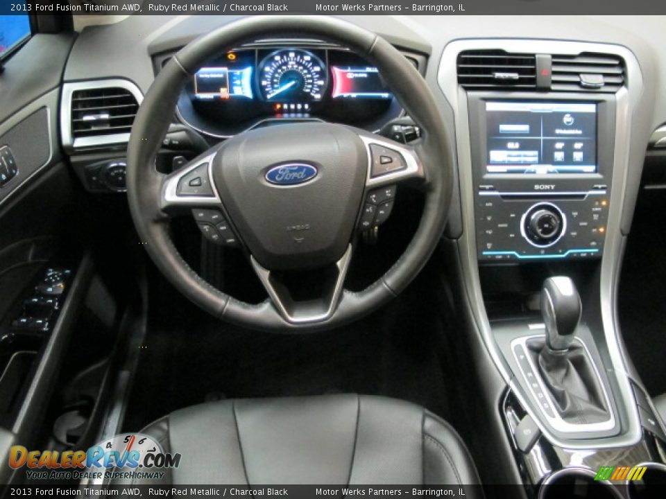 2013 Ford Fusion Titanium AWD Ruby Red Metallic / Charcoal Black Photo #23
