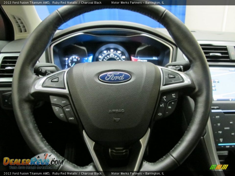 2013 Ford Fusion Titanium AWD Ruby Red Metallic / Charcoal Black Photo #32