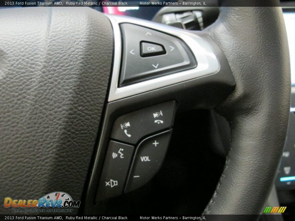 2013 Ford Fusion Titanium AWD Ruby Red Metallic / Charcoal Black Photo #33
