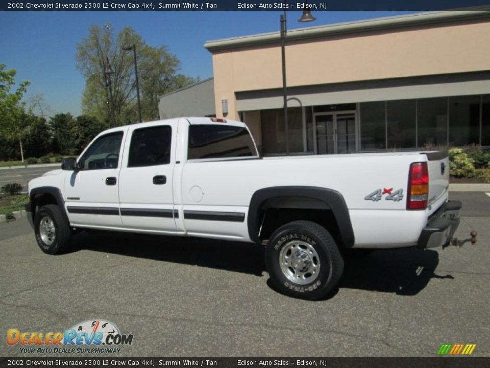 2002 Chevrolet Silverado 2500 LS Crew Cab 4x4 Summit White / Tan Photo #4