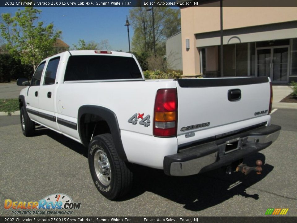 2002 Chevrolet Silverado 2500 LS Crew Cab 4x4 Summit White / Tan Photo #5