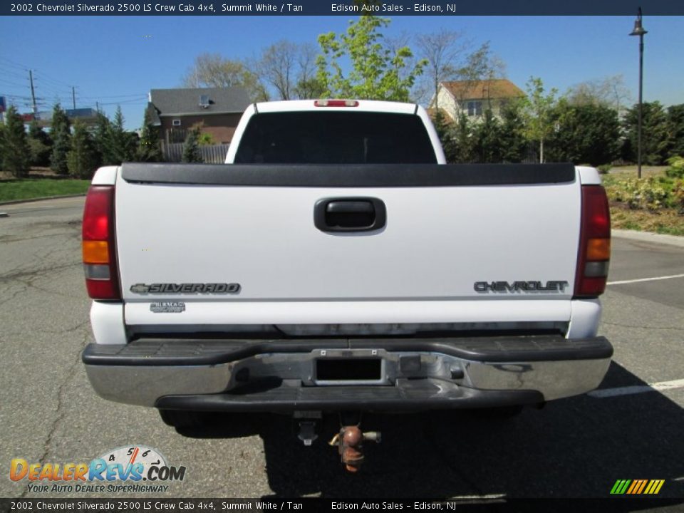 2002 Chevrolet Silverado 2500 LS Crew Cab 4x4 Summit White / Tan Photo #6