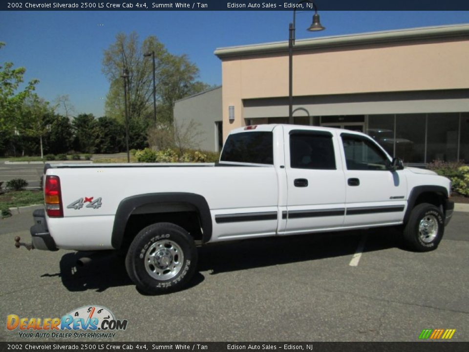 2002 Chevrolet Silverado 2500 LS Crew Cab 4x4 Summit White / Tan Photo #9