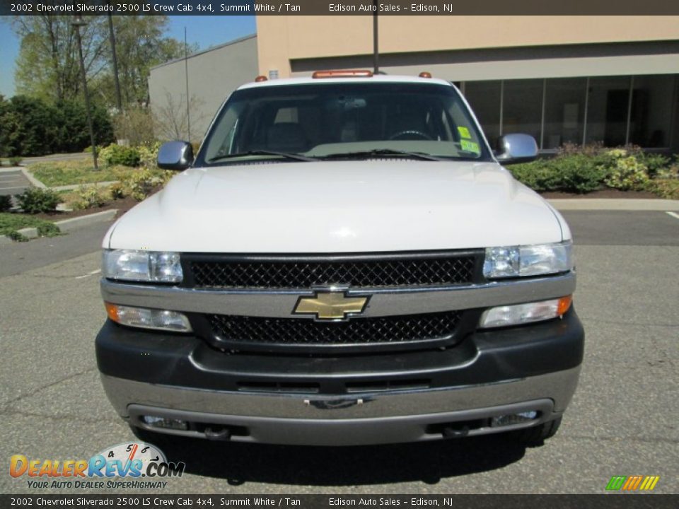 2002 Chevrolet Silverado 2500 LS Crew Cab 4x4 Summit White / Tan Photo #13
