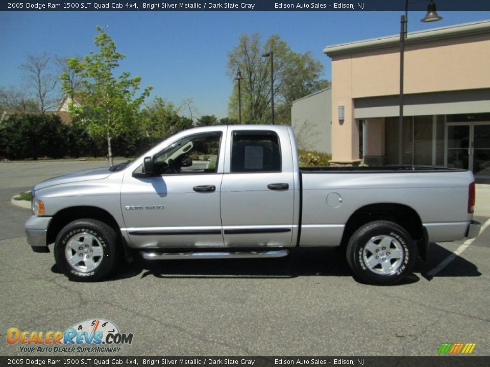 2005 Dodge Ram 1500 SLT Quad Cab 4x4 Bright Silver Metallic / Dark Slate Gray Photo #4
