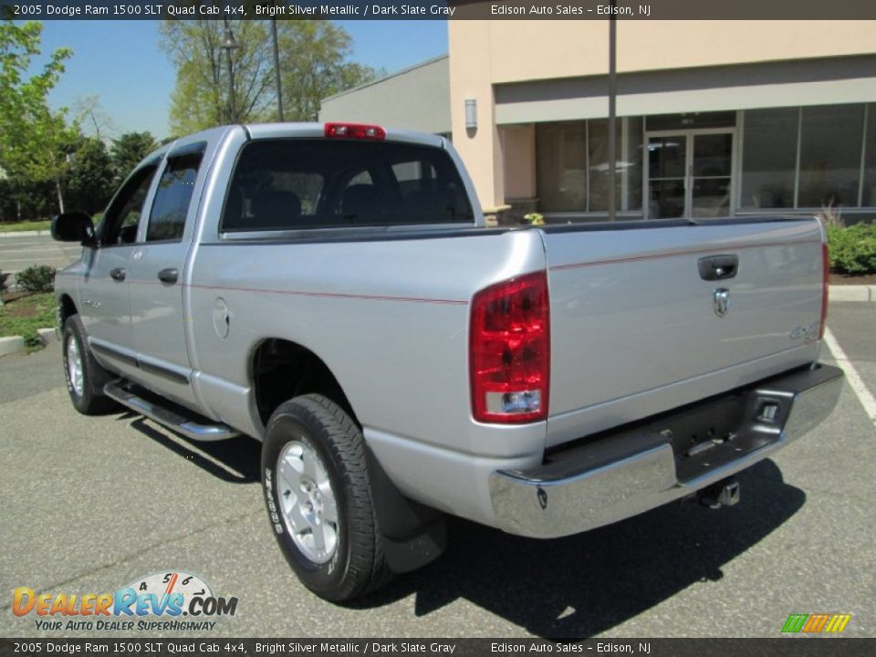 2005 Dodge Ram 1500 SLT Quad Cab 4x4 Bright Silver Metallic / Dark Slate Gray Photo #6