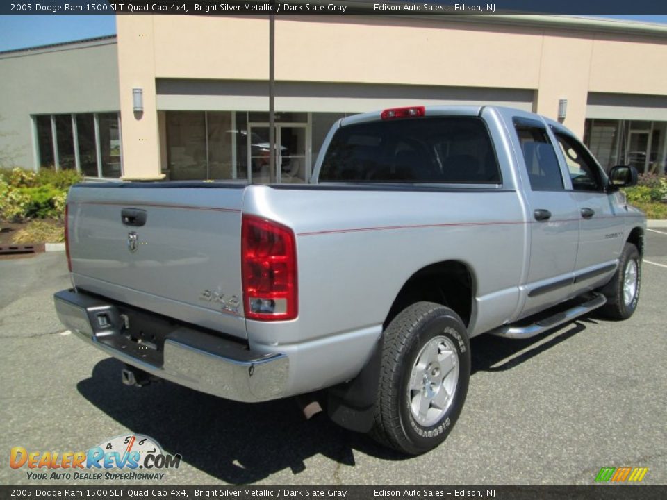2005 Dodge Ram 1500 SLT Quad Cab 4x4 Bright Silver Metallic / Dark Slate Gray Photo #9