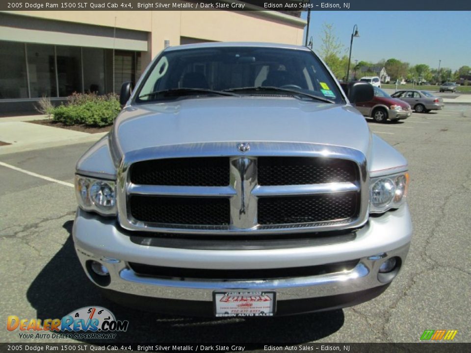 2005 Dodge Ram 1500 SLT Quad Cab 4x4 Bright Silver Metallic / Dark Slate Gray Photo #14