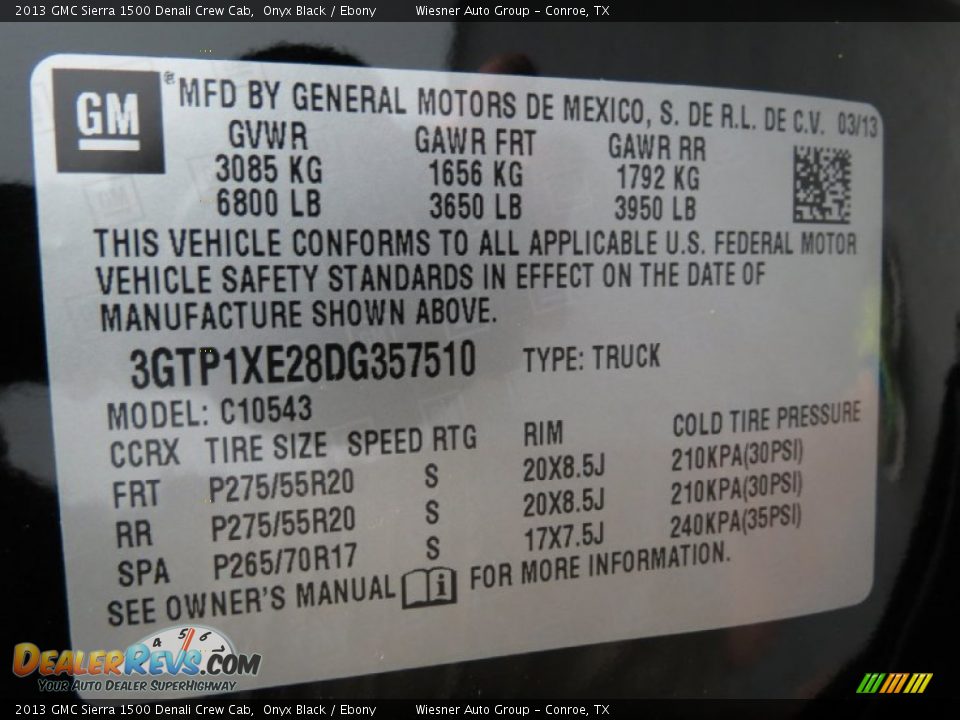 2013 GMC Sierra 1500 Denali Crew Cab Onyx Black / Ebony Photo #7