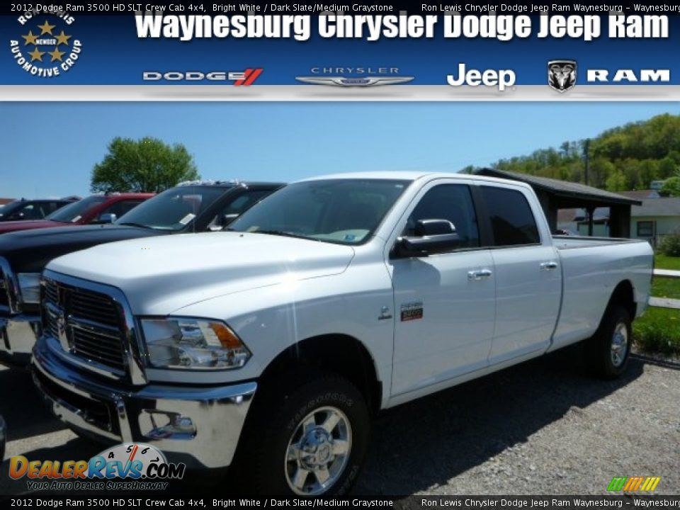 2012 Dodge Ram 3500 HD SLT Crew Cab 4x4 Bright White / Dark Slate/Medium Graystone Photo #1