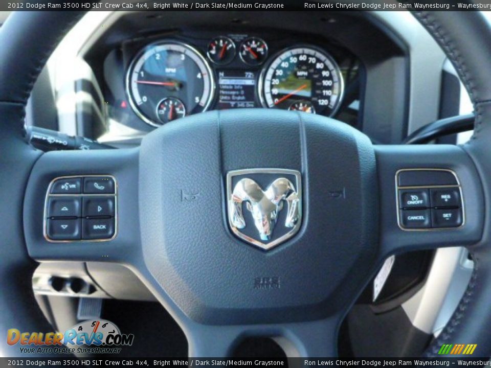 2012 Dodge Ram 3500 HD SLT Crew Cab 4x4 Bright White / Dark Slate/Medium Graystone Photo #14