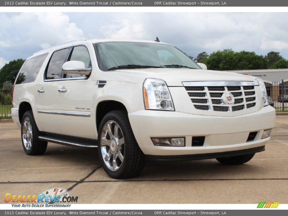 2013 Cadillac Escalade ESV Luxury White Diamond Tricoat / Cashmere/Cocoa Photo #1