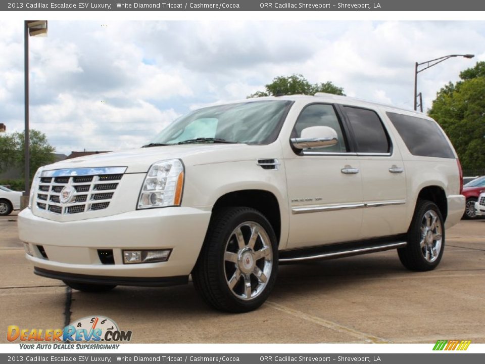 2013 Cadillac Escalade ESV Luxury White Diamond Tricoat / Cashmere/Cocoa Photo #2