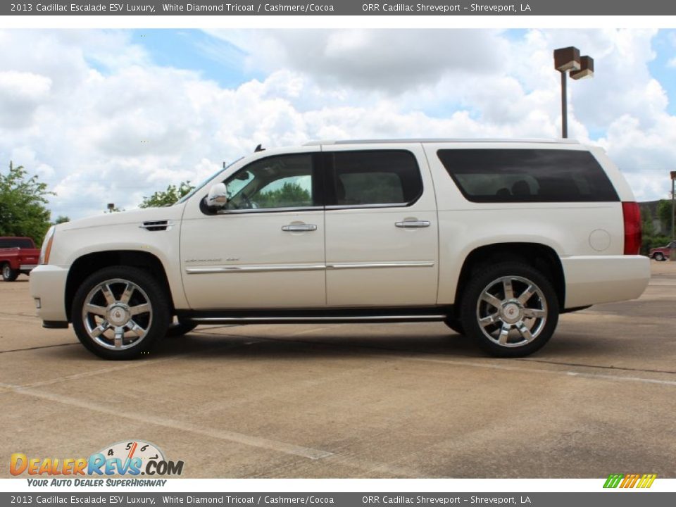 2013 Cadillac Escalade ESV Luxury White Diamond Tricoat / Cashmere/Cocoa Photo #5