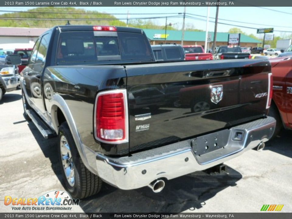 2013 Ram 1500 Laramie Crew Cab 4x4 Black / Black Photo #2