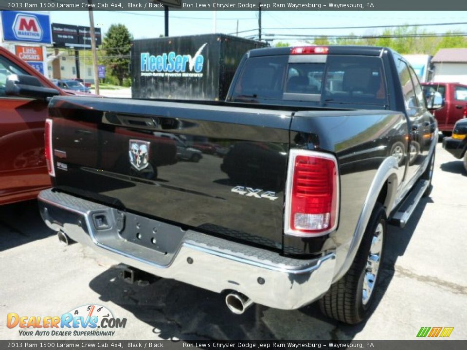 2013 Ram 1500 Laramie Crew Cab 4x4 Black / Black Photo #4