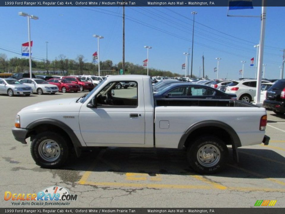 1999 Ford Ranger XL Regular Cab 4x4 Oxford White / Medium Prairie Tan Photo #4