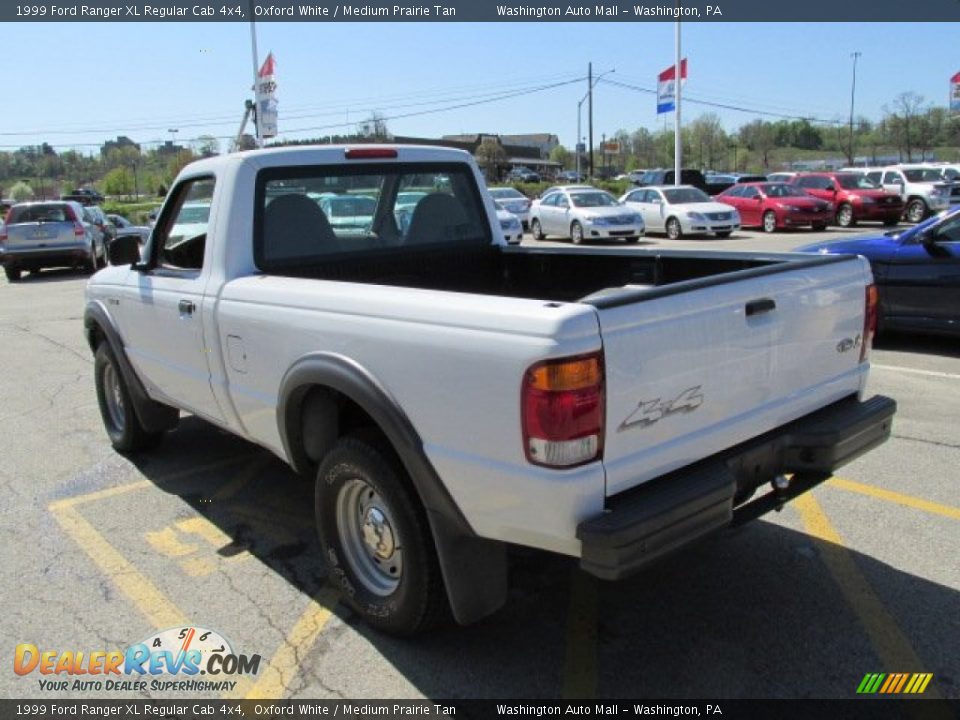 1999 Ford Ranger XL Regular Cab 4x4 Oxford White / Medium Prairie Tan Photo #5