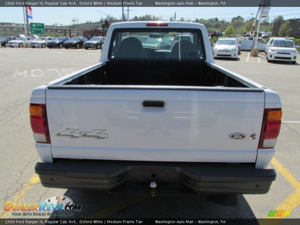 1999 Ford Ranger XL Regular Cab 4x4 Oxford White / Medium Prairie Tan Photo #6