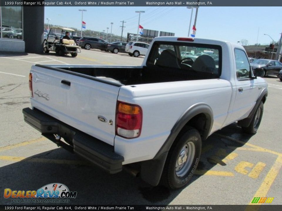 1999 Ford Ranger XL Regular Cab 4x4 Oxford White / Medium Prairie Tan Photo #7