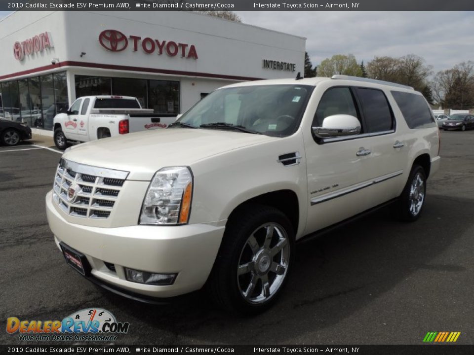 2010 Cadillac Escalade ESV Premium AWD White Diamond / Cashmere/Cocoa Photo #1