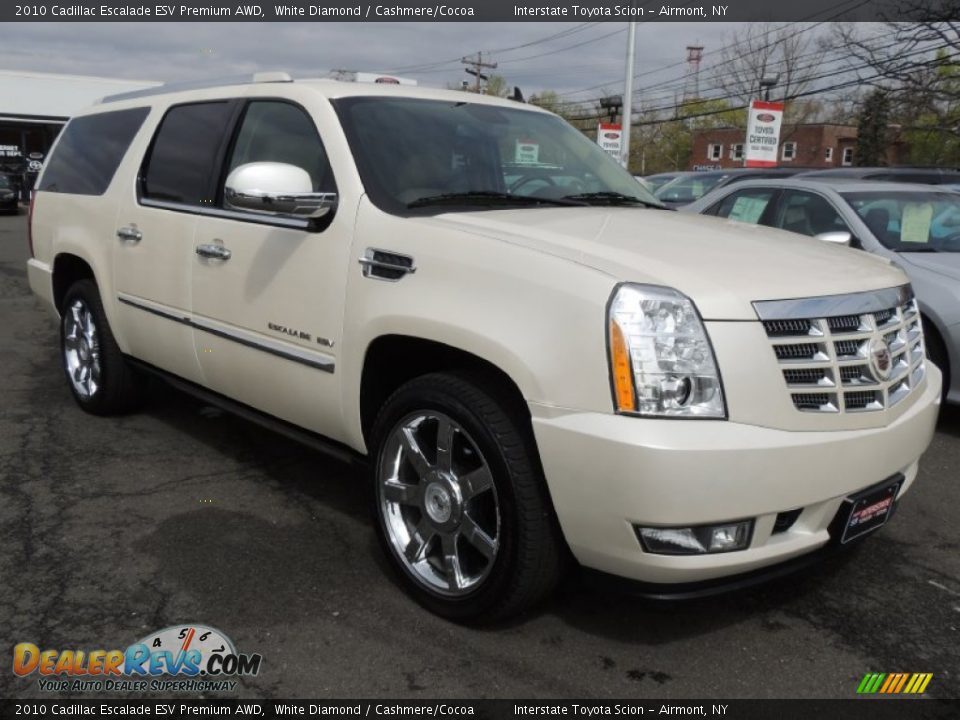 2010 Cadillac Escalade ESV Premium AWD White Diamond / Cashmere/Cocoa Photo #3