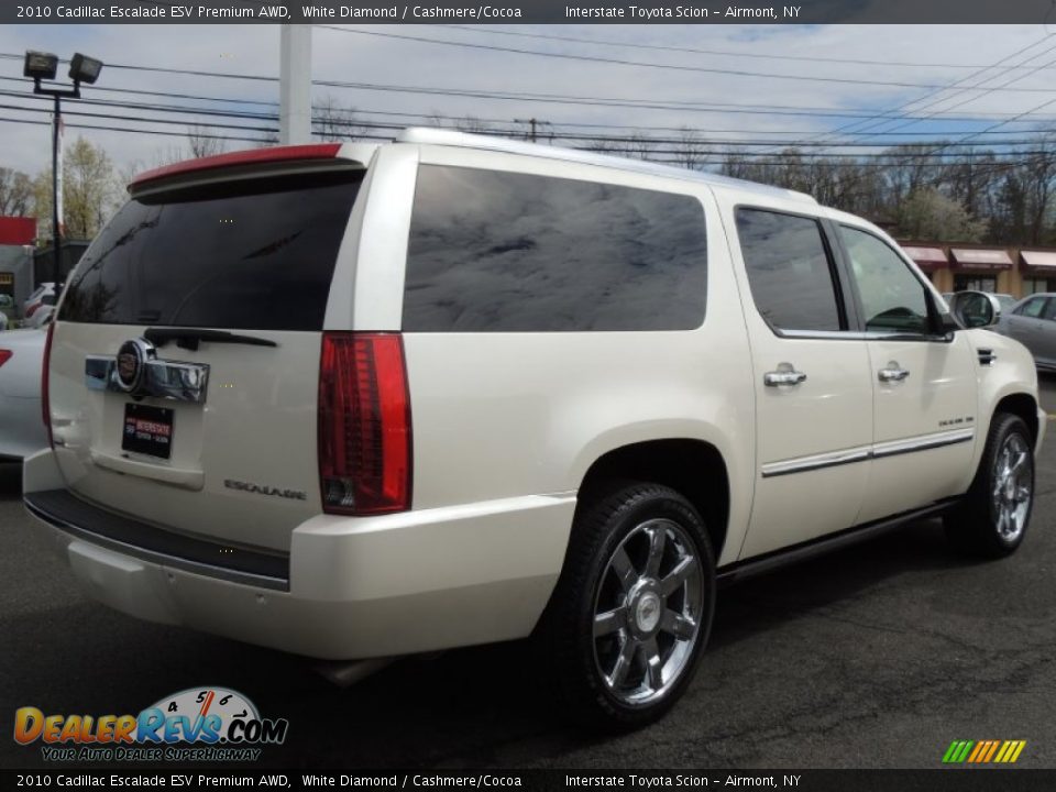 2010 Cadillac Escalade ESV Premium AWD White Diamond / Cashmere/Cocoa Photo #4