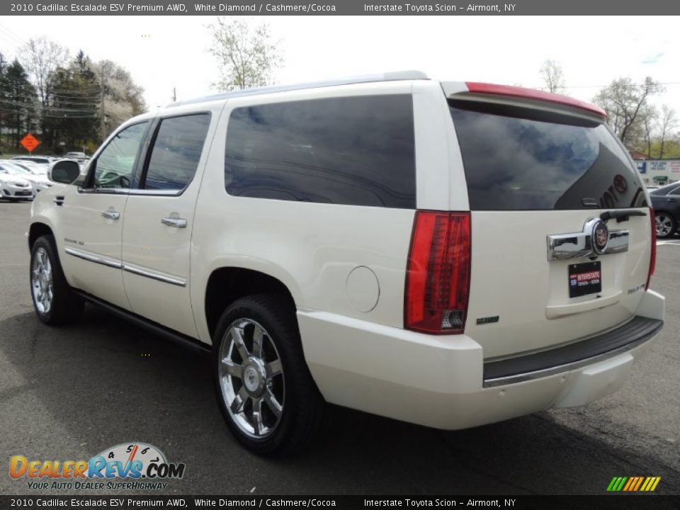 2010 Cadillac Escalade ESV Premium AWD White Diamond / Cashmere/Cocoa Photo #6