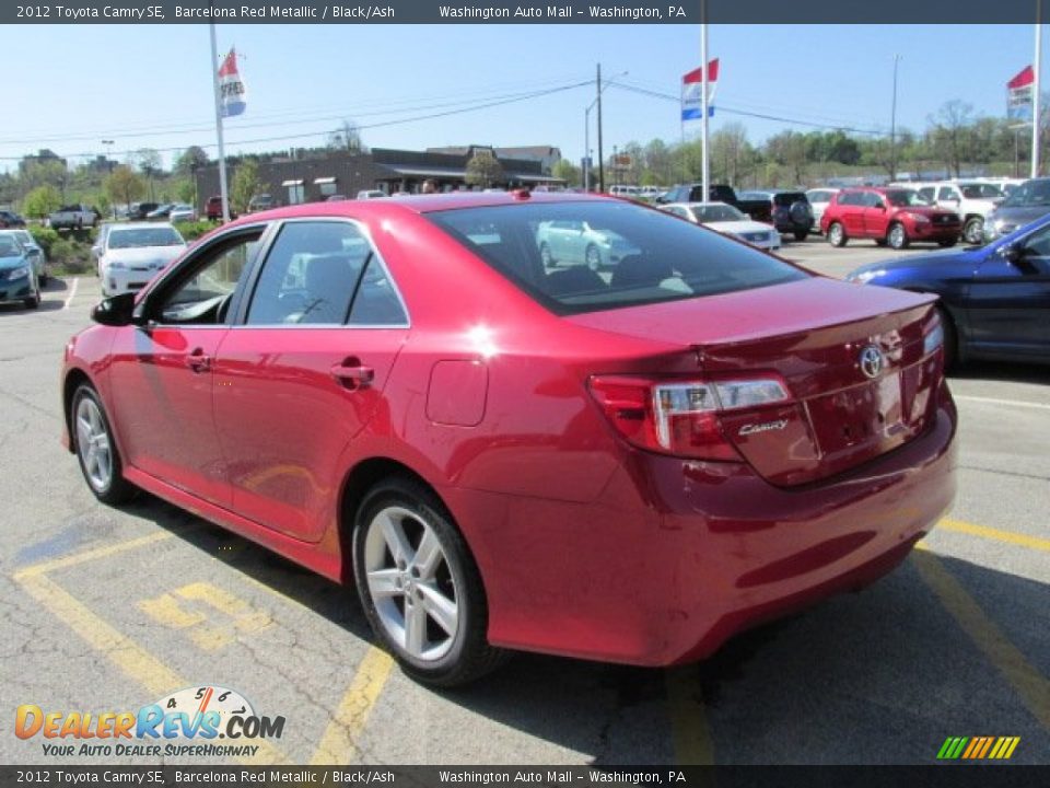 2012 Toyota Camry SE Barcelona Red Metallic / Black/Ash Photo #8
