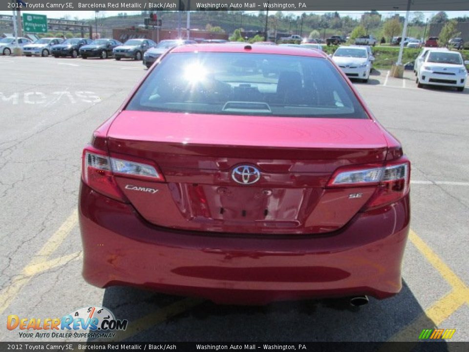 2012 Toyota Camry SE Barcelona Red Metallic / Black/Ash Photo #9