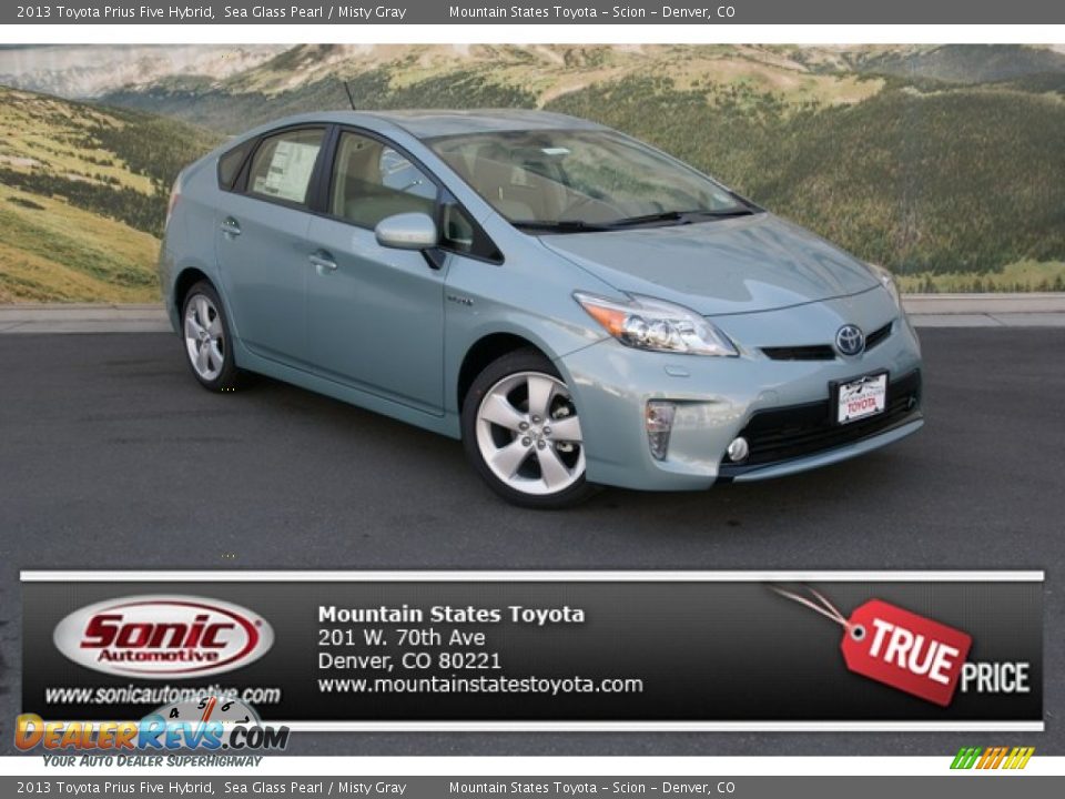 2013 Toyota Prius Five Hybrid Sea Glass Pearl / Misty Gray Photo #1