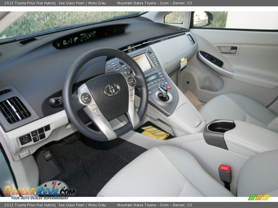 2013 Toyota Prius Five Hybrid Sea Glass Pearl / Misty Gray Photo #5