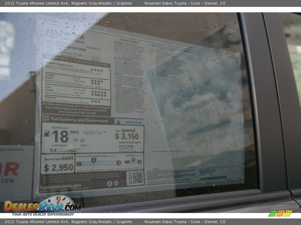 2013 Toyota 4Runner Limited 4x4 Magnetic Gray Metallic / Graphite Photo #10