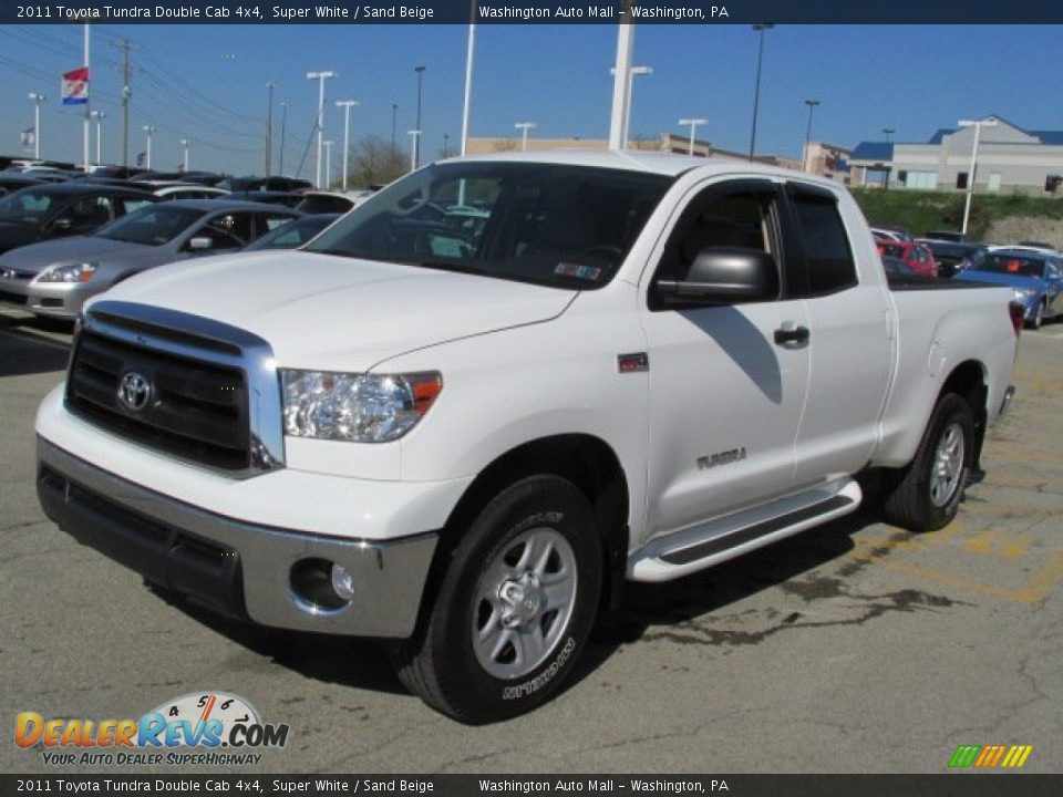 2011 Toyota Tundra Double Cab 4x4 Super White / Sand Beige Photo #6