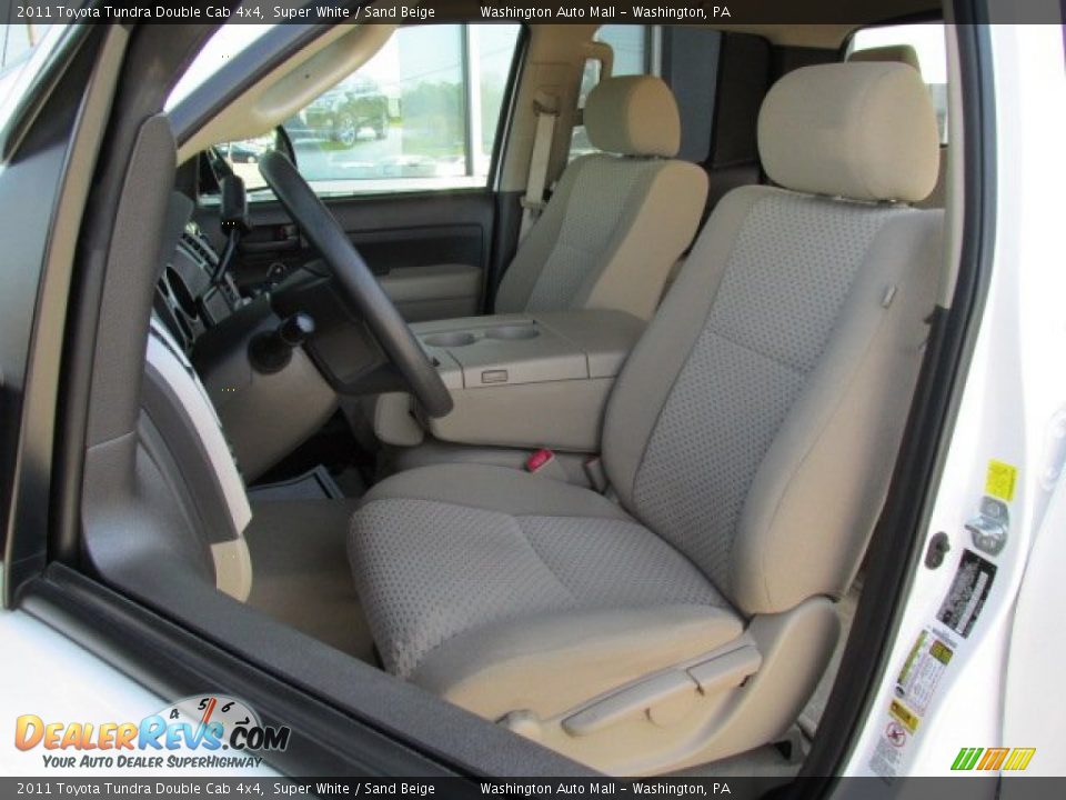2011 Toyota Tundra Double Cab 4x4 Super White / Sand Beige Photo #13