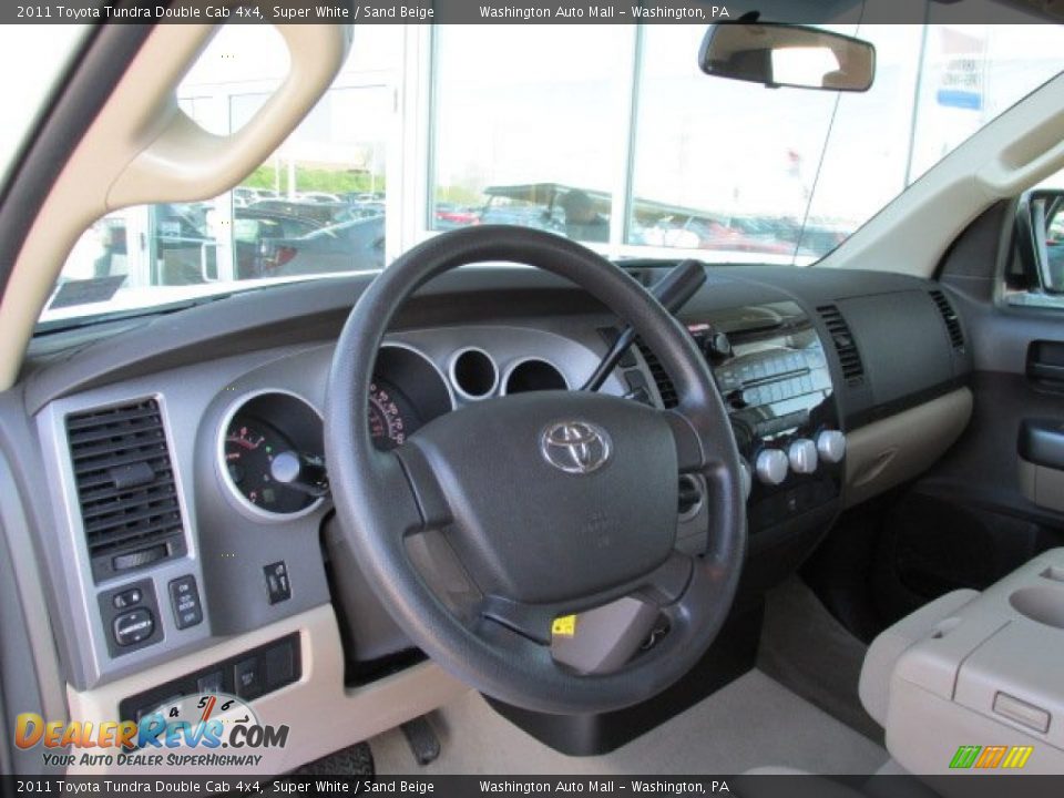 2011 Toyota Tundra Double Cab 4x4 Super White / Sand Beige Photo #14