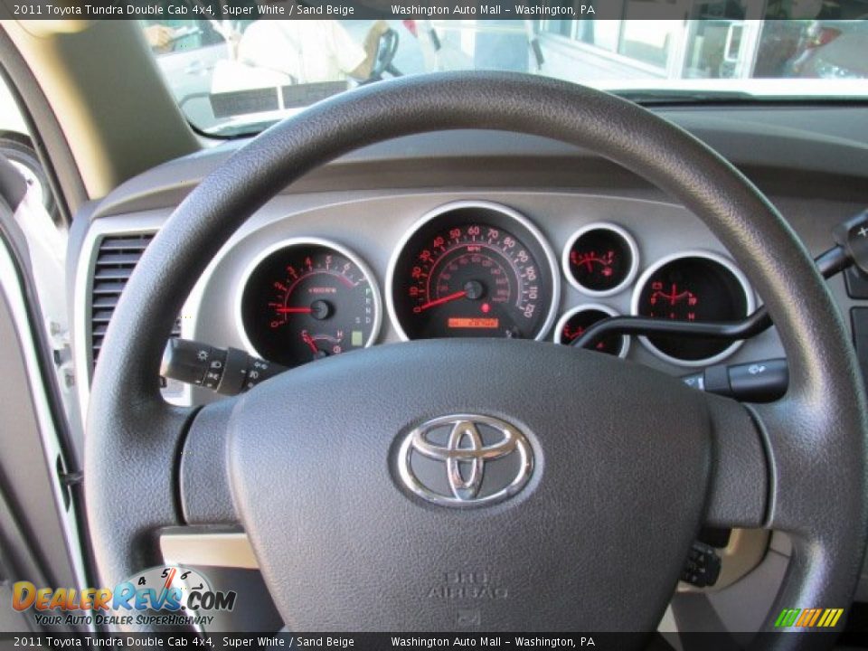 2011 Toyota Tundra Double Cab 4x4 Super White / Sand Beige Photo #17
