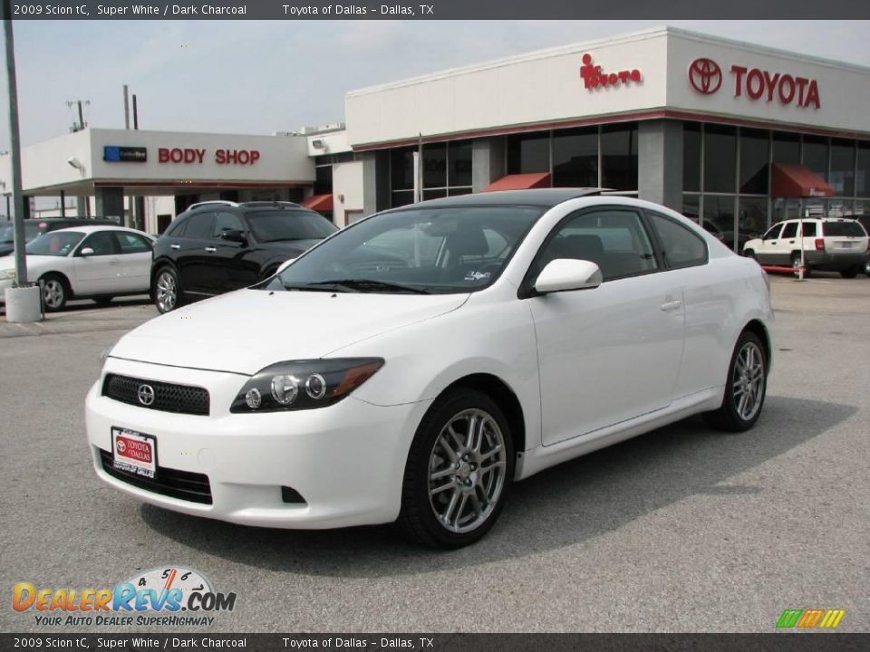 2009 Scion tC Super White / Dark Charcoal Photo #2