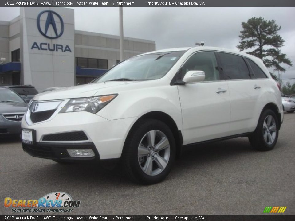 2012 Acura MDX SH-AWD Technology Aspen White Pearl II / Parchment Photo #2