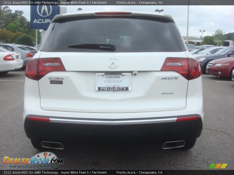 2012 Acura MDX SH-AWD Technology Aspen White Pearl II / Parchment Photo #6