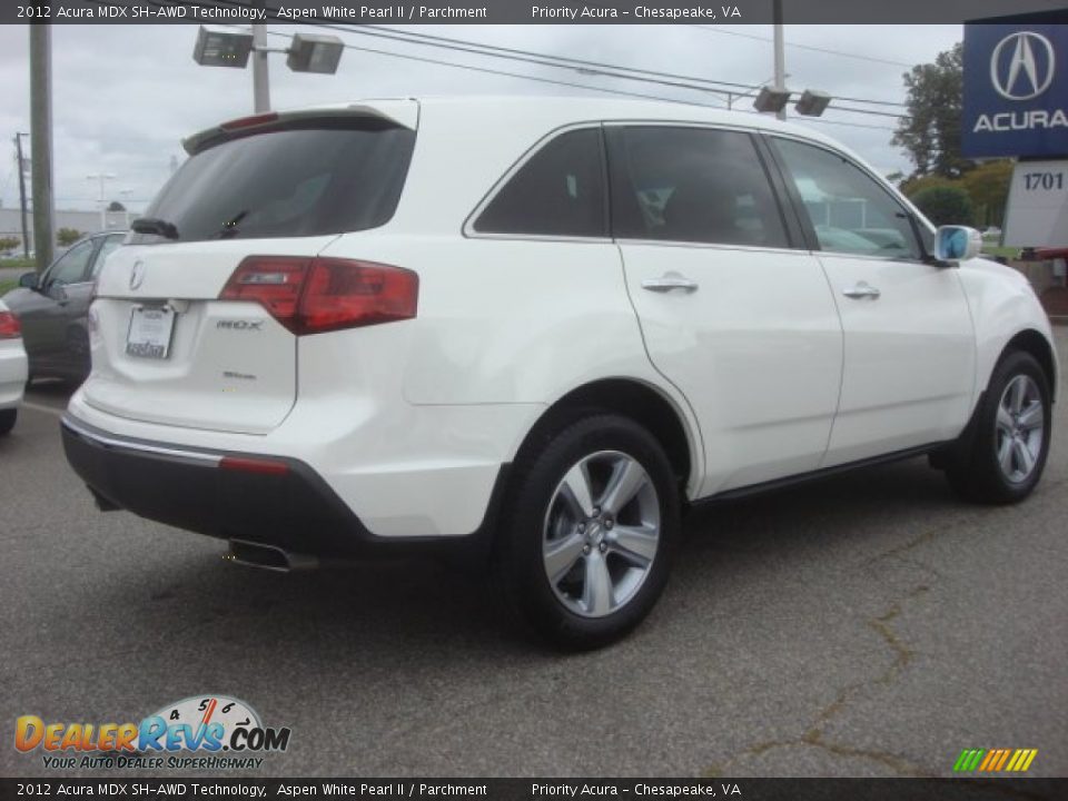 2012 Acura MDX SH-AWD Technology Aspen White Pearl II / Parchment Photo #7